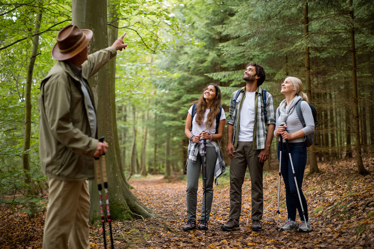Das Waldpfade-Team bei einer geführten Wanderung durch den Thüringer Wald